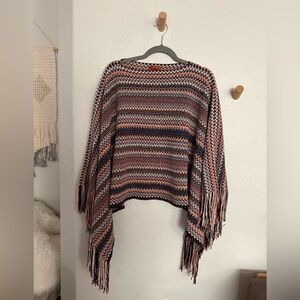 Missoni Multicolor Striped Fringed Poncho